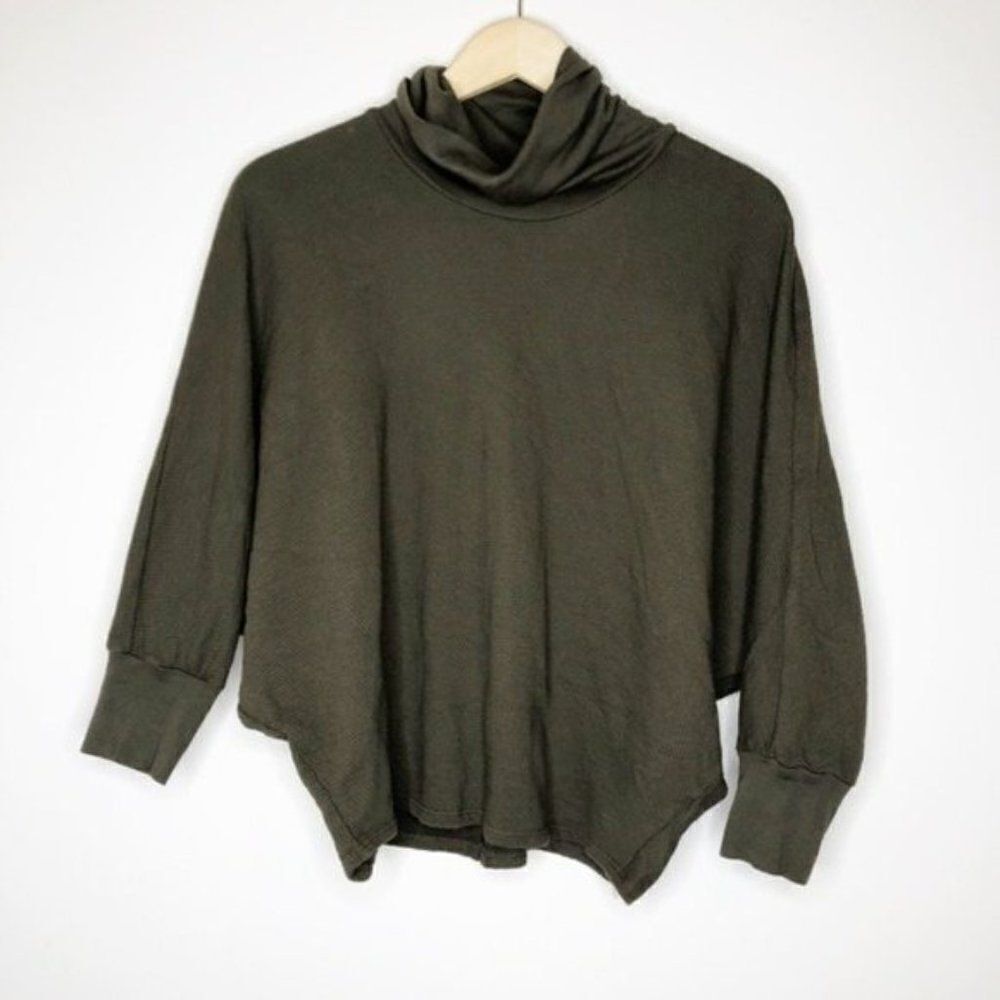 STATESIDE Turtleneck Olive Dolman Sleeve Sweater - Picture 2 of 9